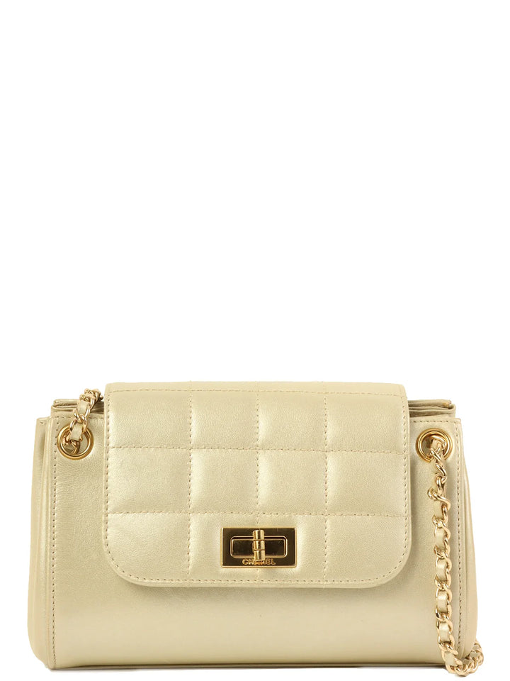 Chanel Around 2001 Made Chocolate Bar 2.55 Mini Chain Bag Champagne Gold