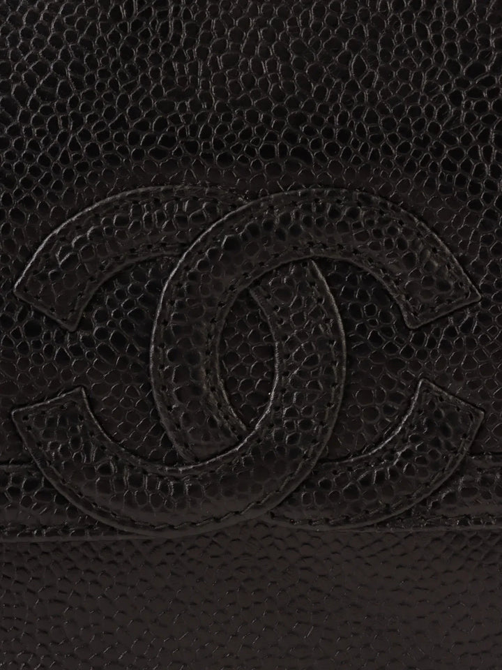 Chanel Around 1992 Made Caviar Skin Cc Mark Stitch Ball Charm Bijoux Chain Bag Black