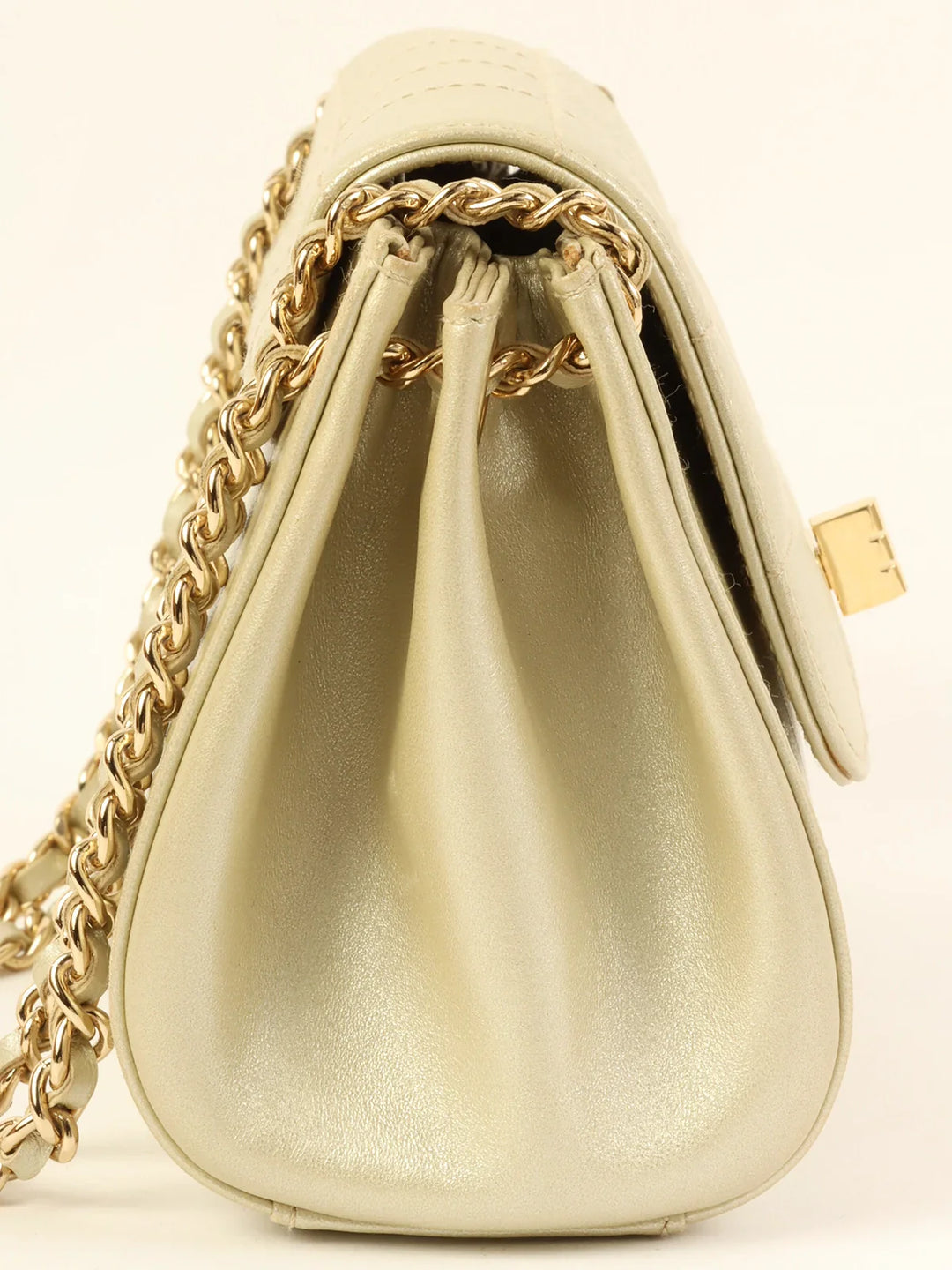 Chanel Around 2001 Made Chocolate Bar 2.55 Mini Chain Bag Champagne Gold