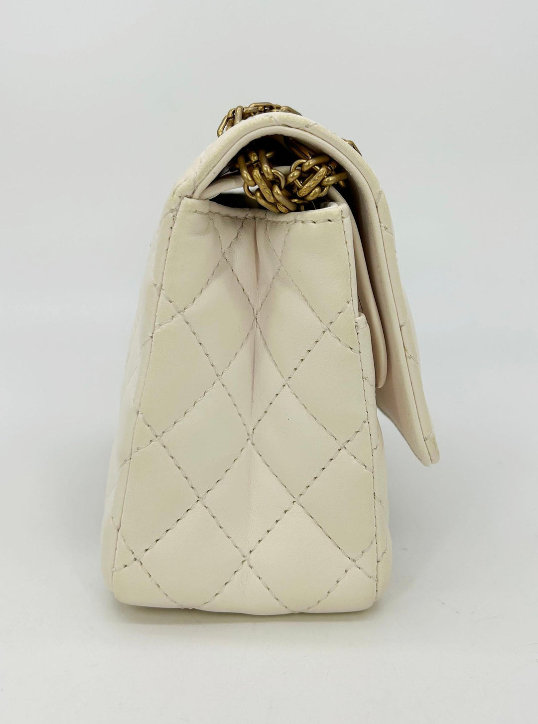 Chanel NEW Cream Leather Gold Alligator Double New Classic 2.55 Reissue NWT