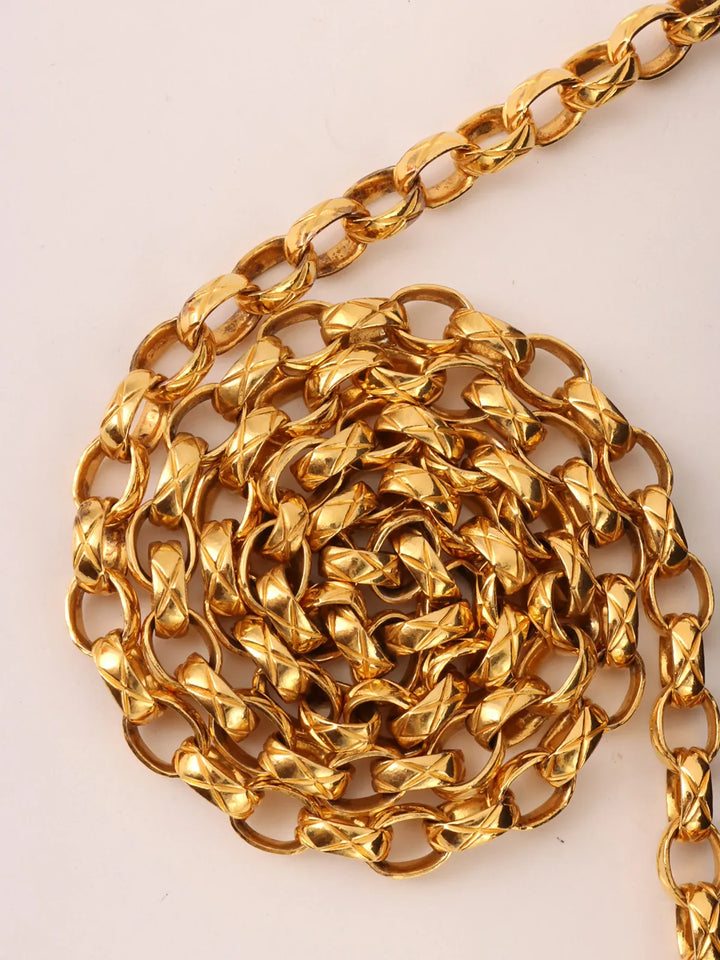 Chanel Around 1992 Made Caviar Skin Cc Mark Stitch Ball Charm Bijoux Chain Bag Black