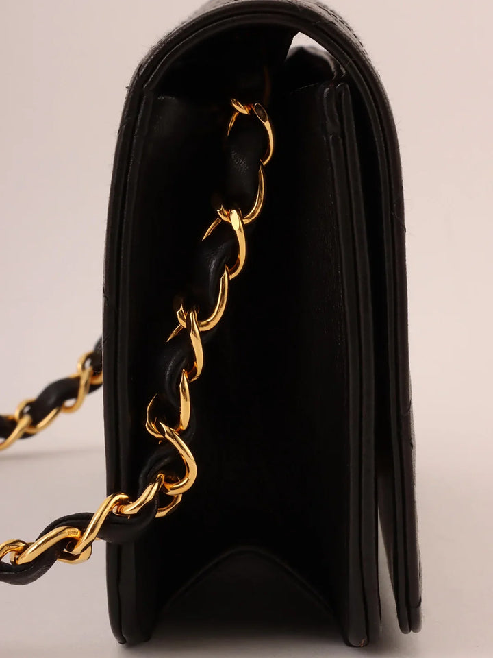 Chanel Around 1995 Made Full New Cc Mark Plate Chain Bag Mini Black