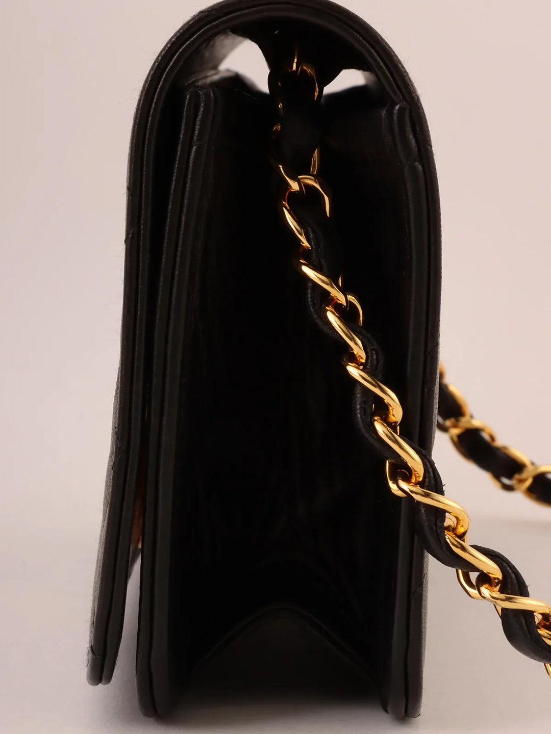 Chanel Around 1995 Made Full New Cc Mark Plate Chain Bag Mini Black