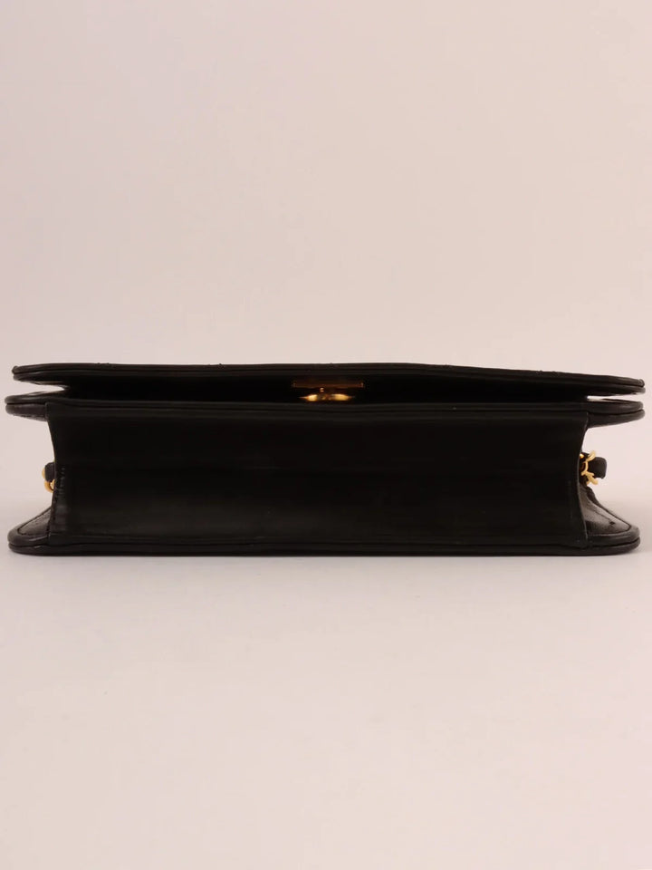 Chanel Around 1995 Made Full New Cc Mark Plate Chain Bag Mini Black