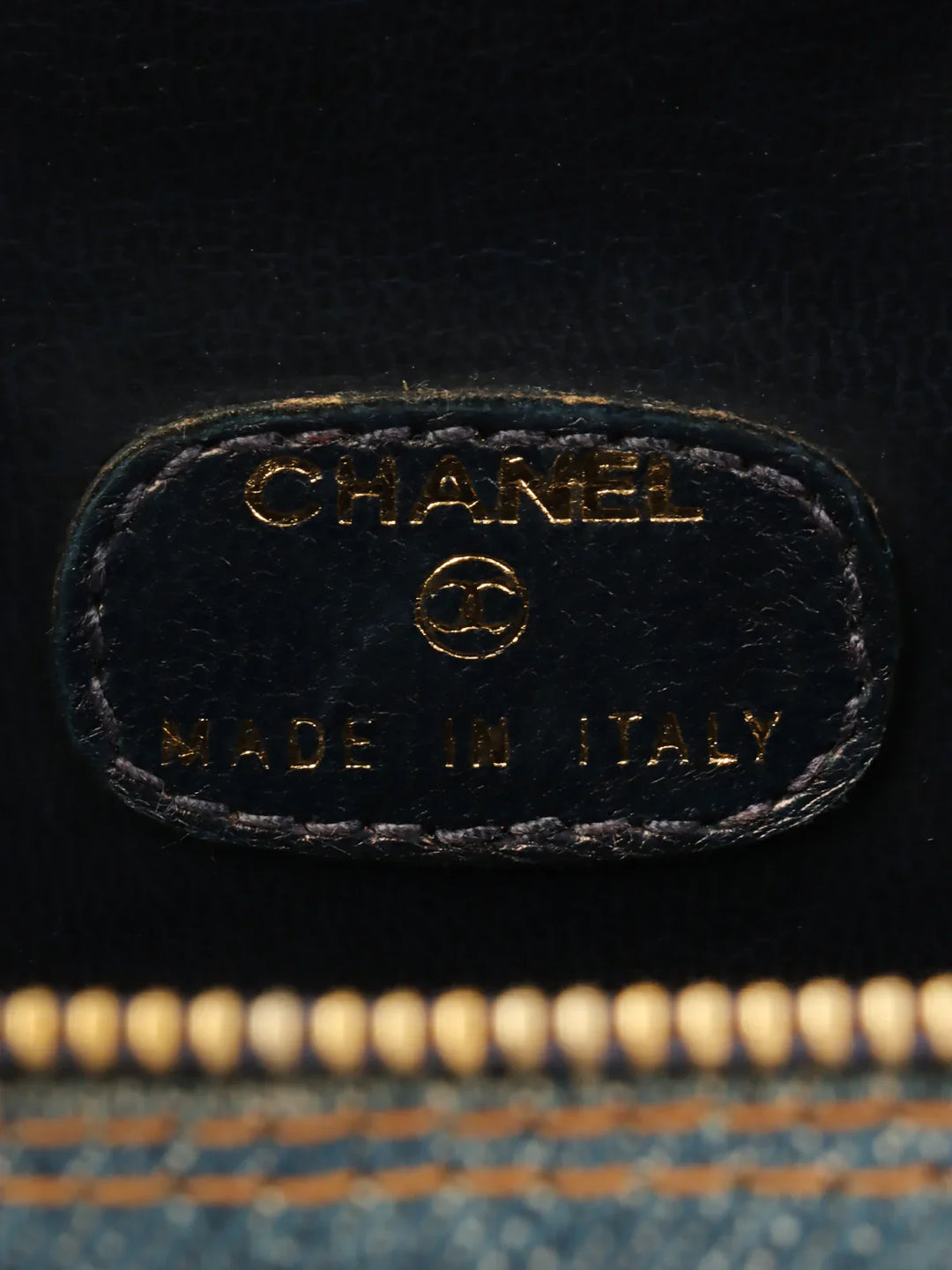 Chanel Around 1997 Made Denim Cc Mark Stitch Vanity Indigo