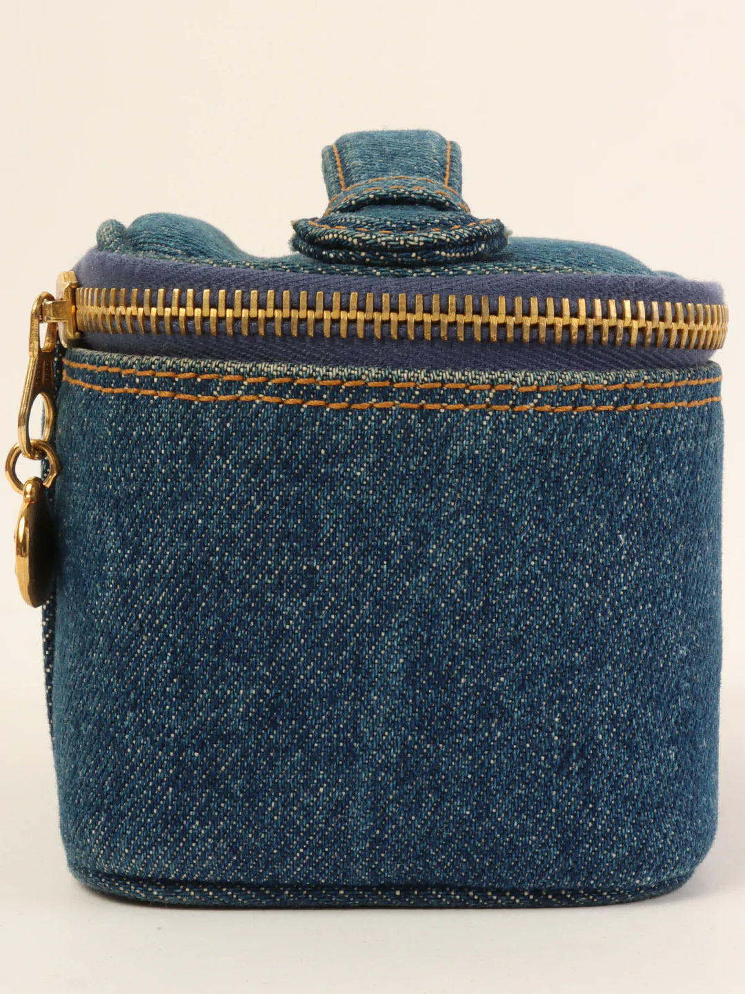Chanel Around 1997 Made Denim Cc Mark Stitch Vanity Indigo