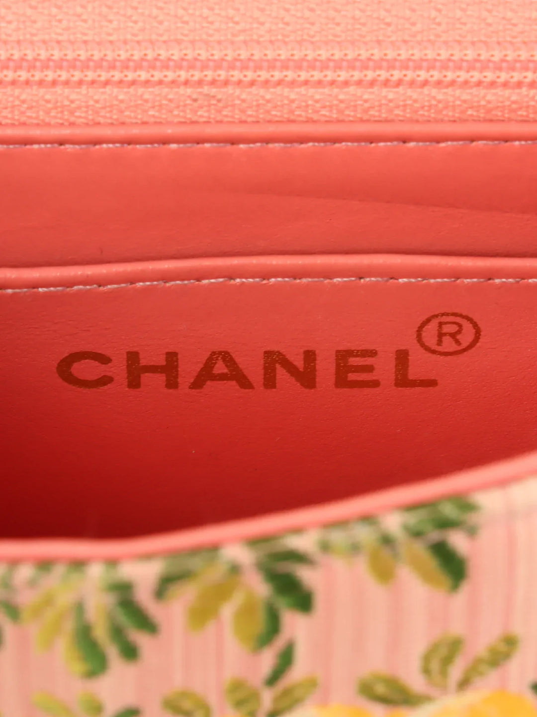 Chanel Around 1992 Made Flower Stitch Classic New Chain Bag Mini Pink/Multi