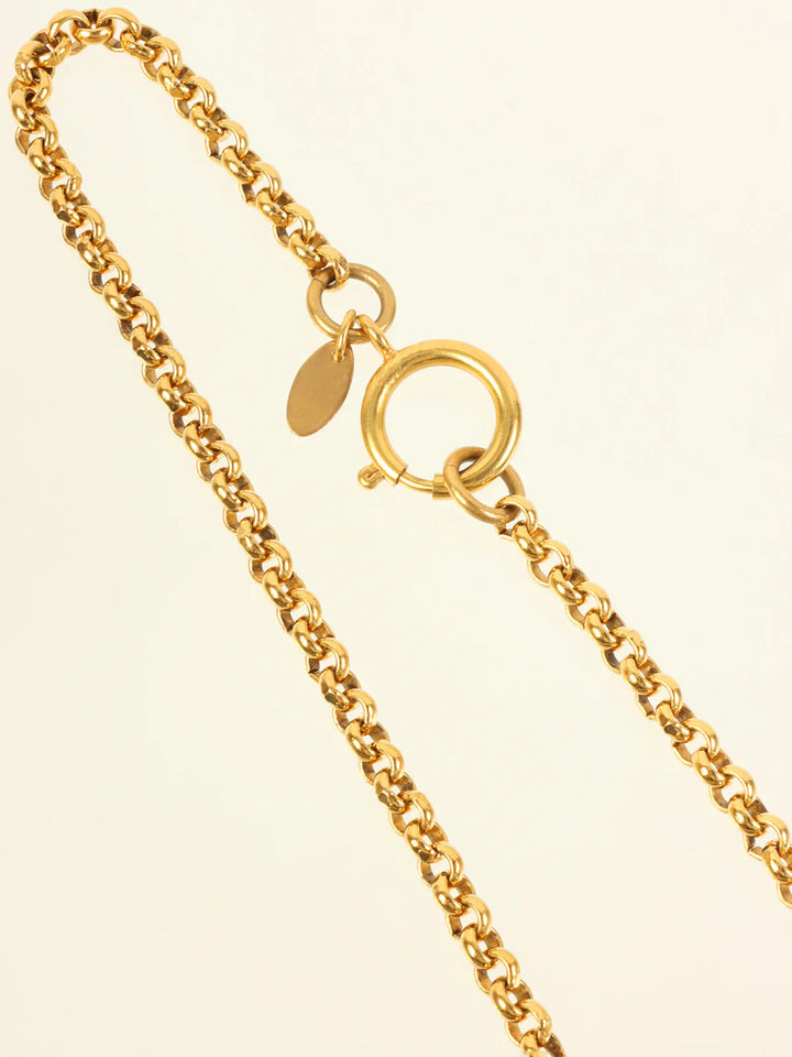 Chanel 1994 Made Round Cc Mark Necklace Gold