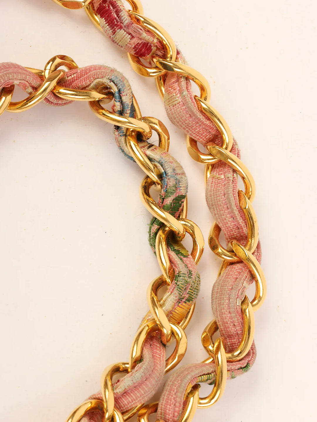Chanel Around 1992 Made Flower Stitch Classic New Chain Bag Mini Pink/Multi