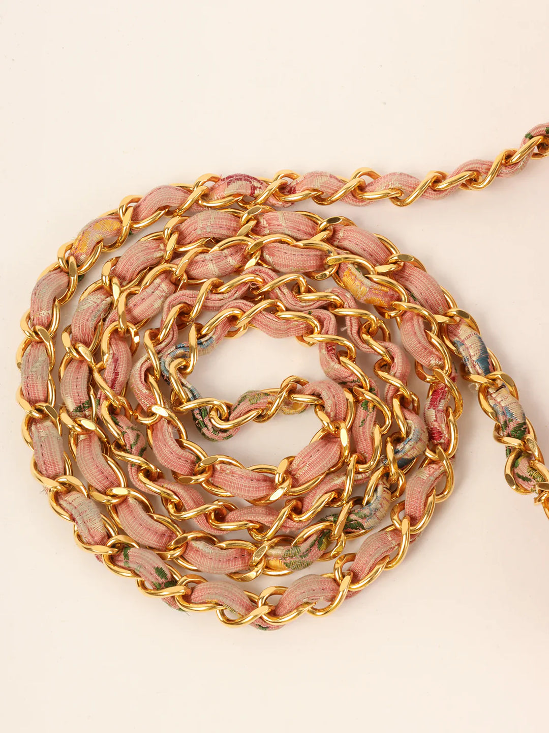 Chanel Around 1992 Made Flower Stitch Classic New Chain Bag Mini Pink/Multi