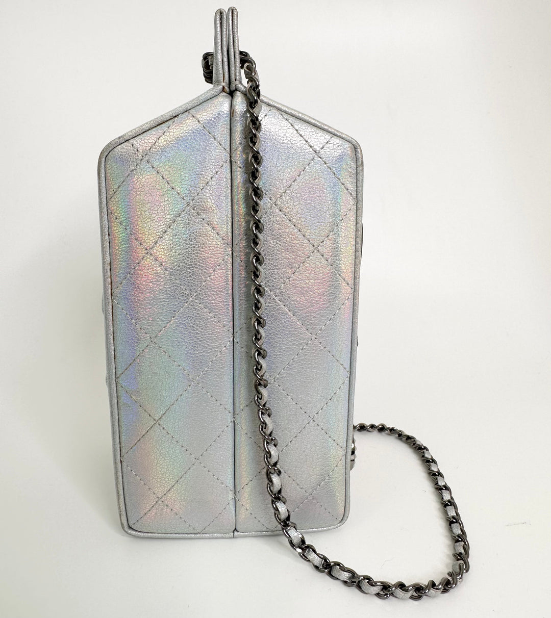 Top Quality Chanel Iridescent Silver Lait de Coco Milk Carton Bag