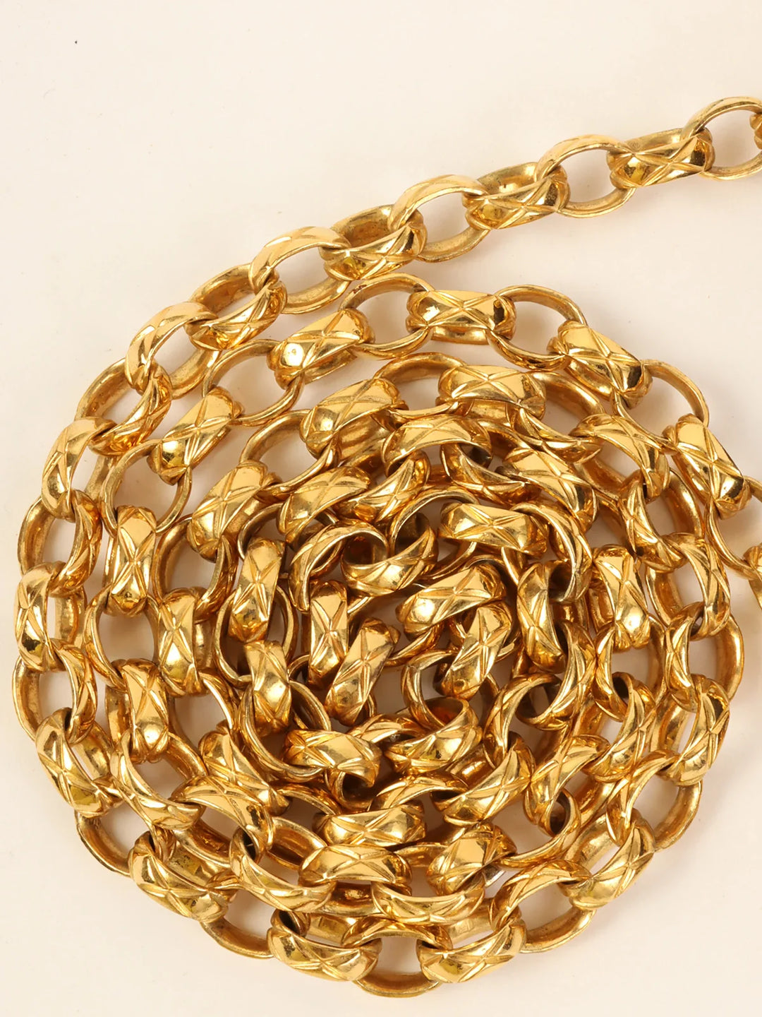 Chanel Around 1992 Made Chevron Turn-Lock Bijoux Chain Bag Black