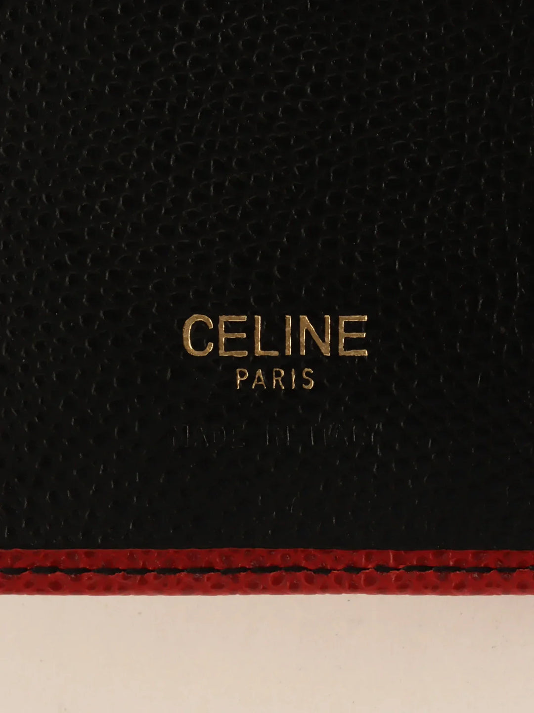 Celine Logo Embossed Wallet Red