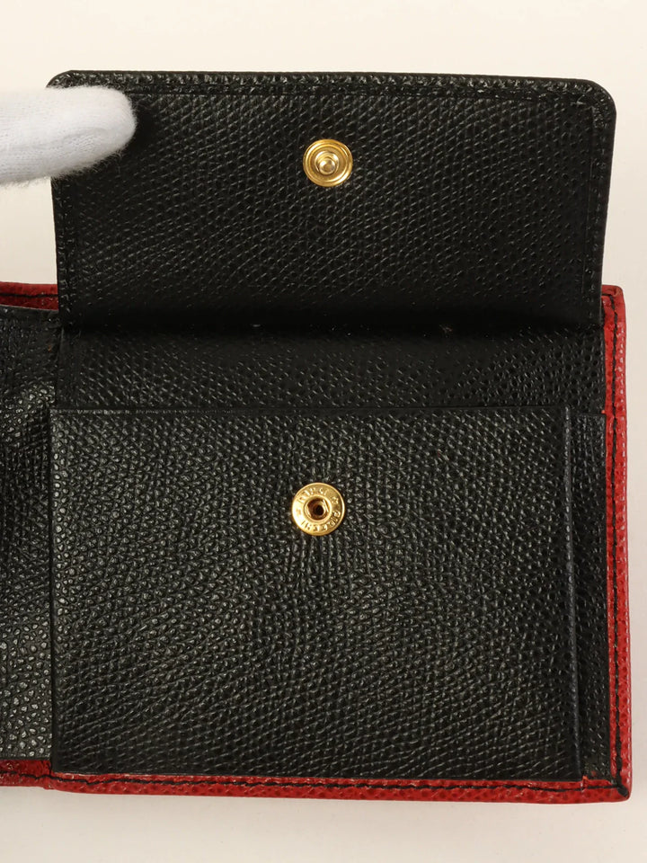Celine Logo Embossed Wallet Red