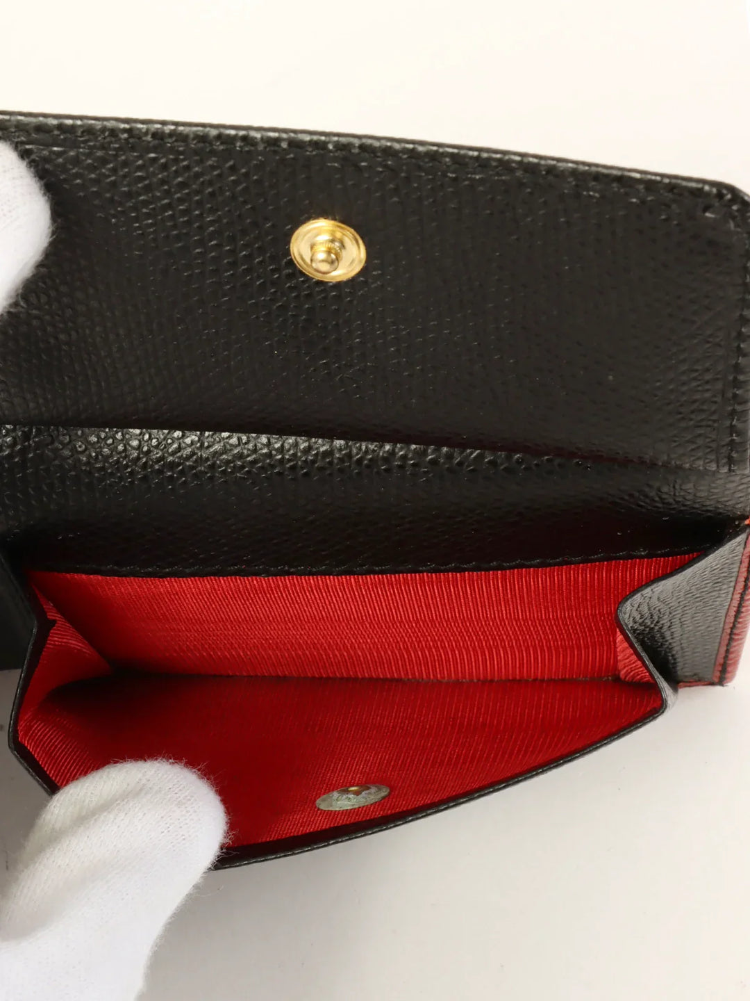 Celine Logo Embossed Wallet Red