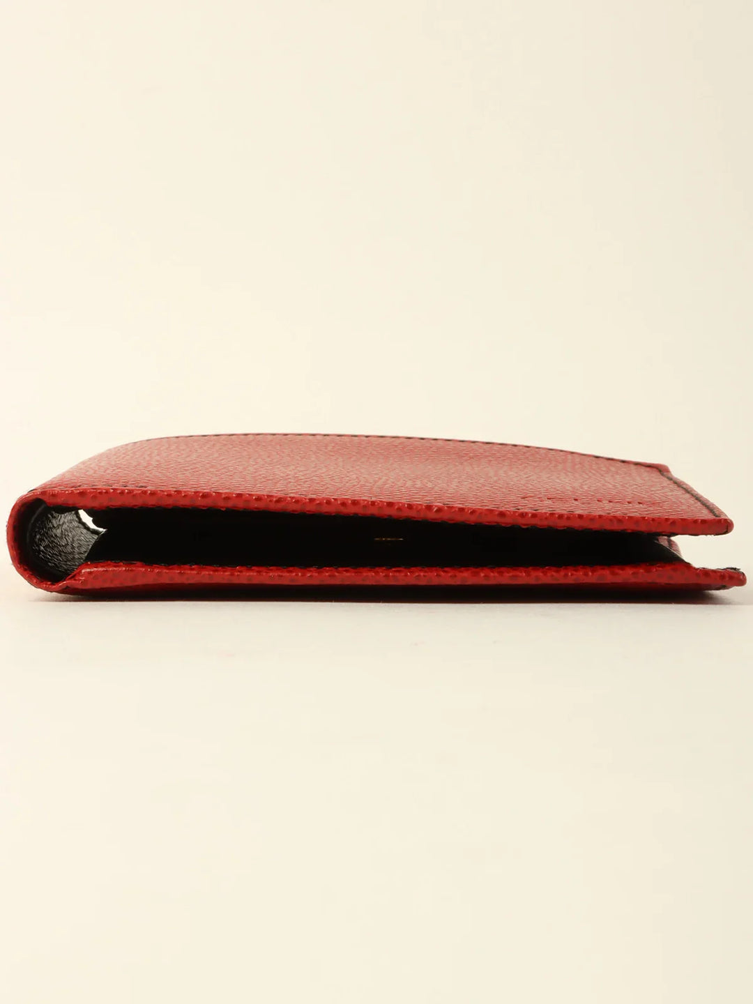 Celine Logo Embossed Wallet Red