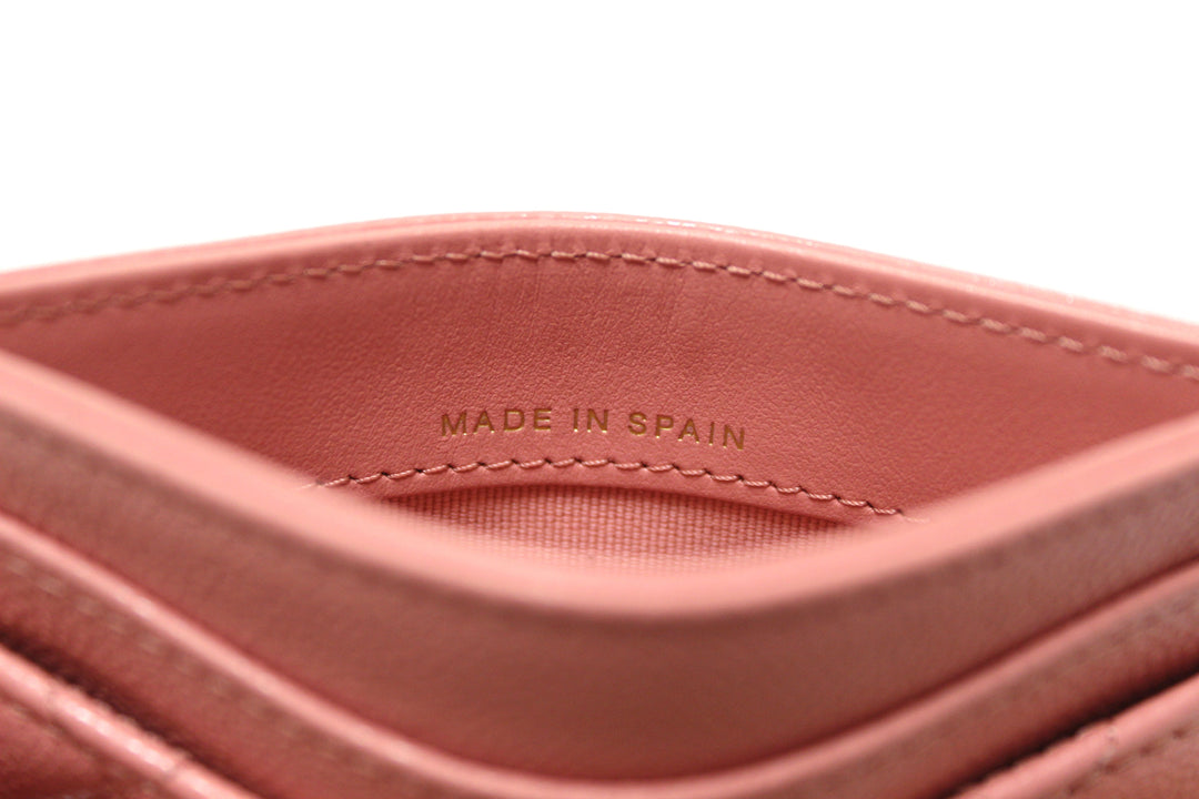 Top Quality Chanel Pink Quilted Caviar Leather Card Holder