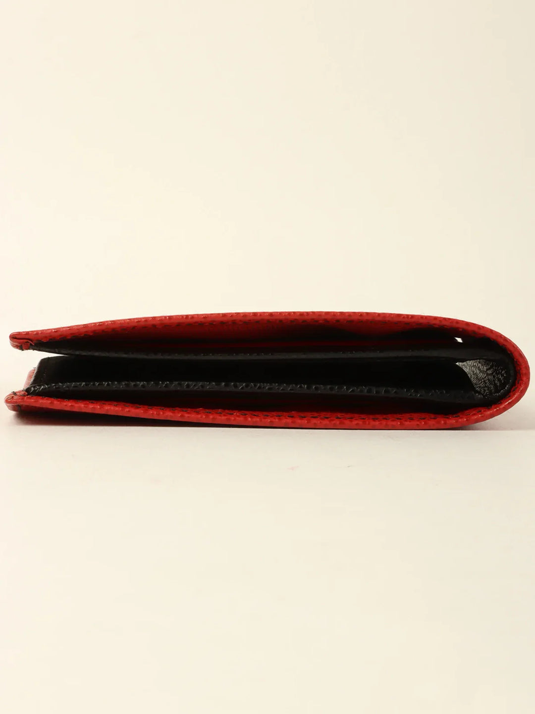 Celine Logo Embossed Wallet Red