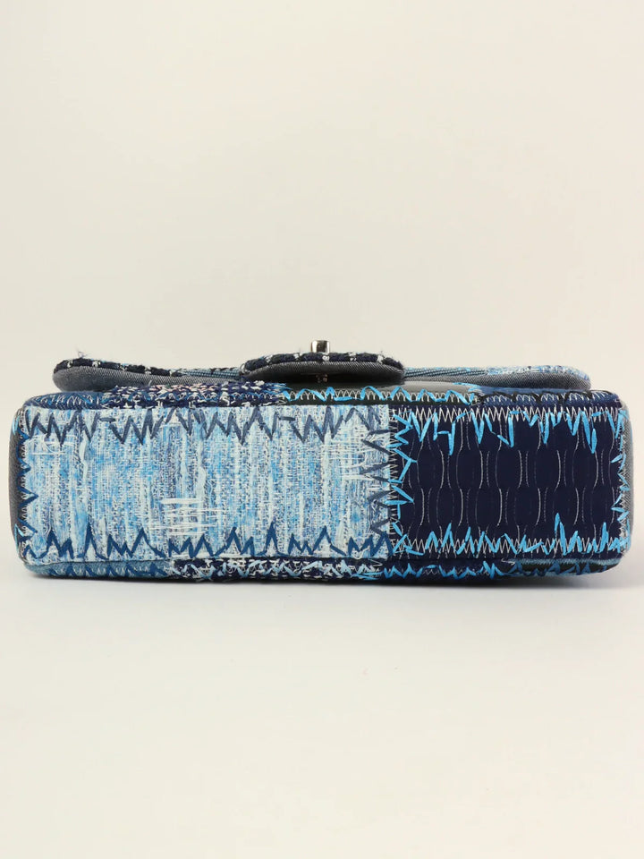 Chanel Around 2014 Made Patchwork Classic New Chain Shoulder Bag Blue/Multi