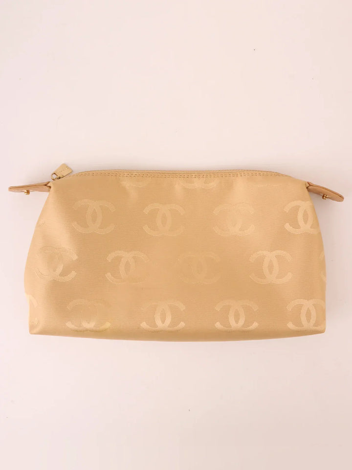 Chanel Around 2003 Made Wild Stitch Cc Mark Plate Top Handle Bag Beige
