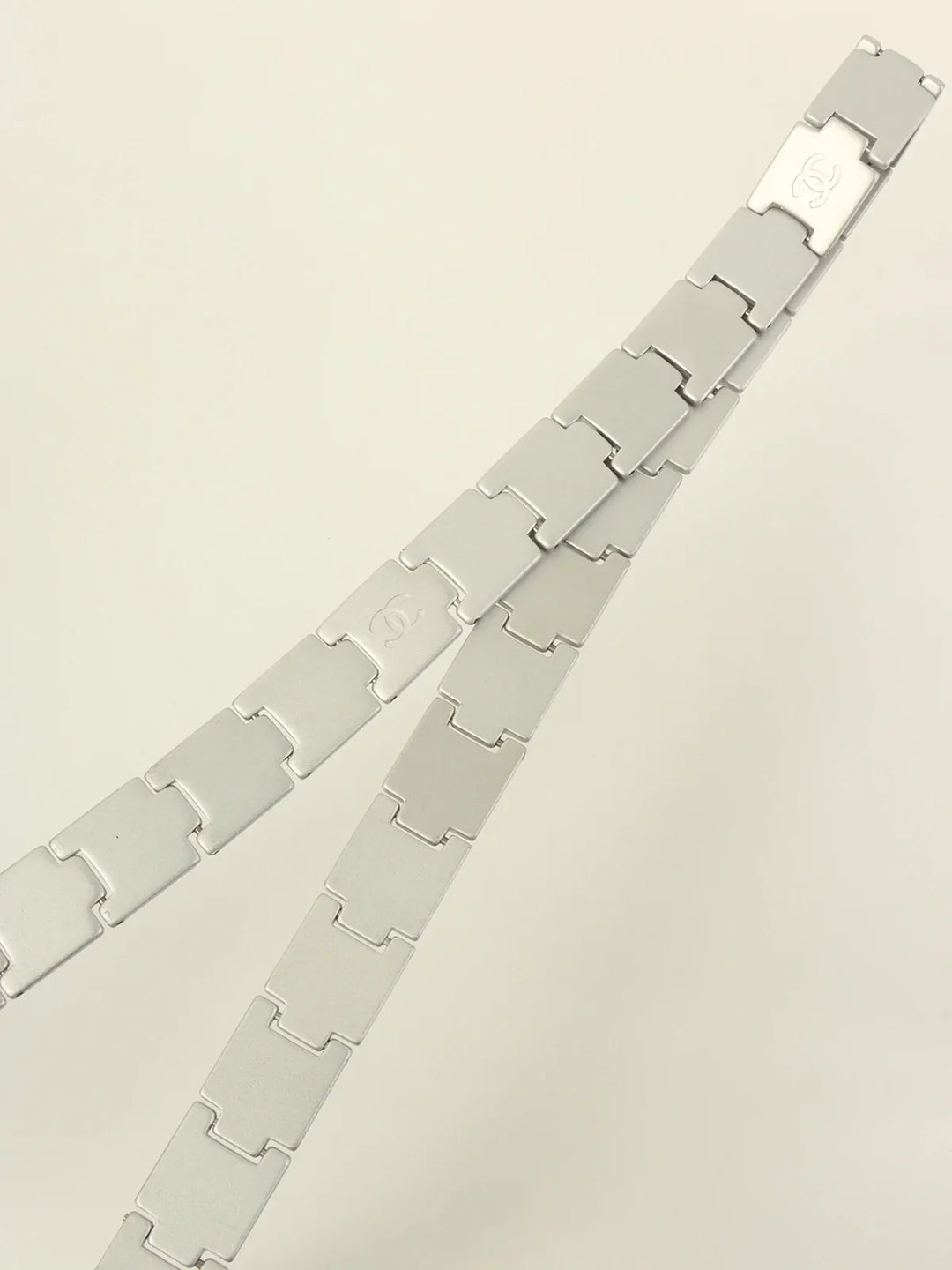 Chanel 1999 Made Round Cc Mark Plate Belt Silver