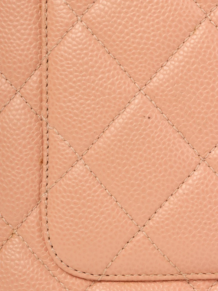 Chanel Around 2000 Made Caviar Skin Cc Mark Stitch Revival Tote Bag Pink