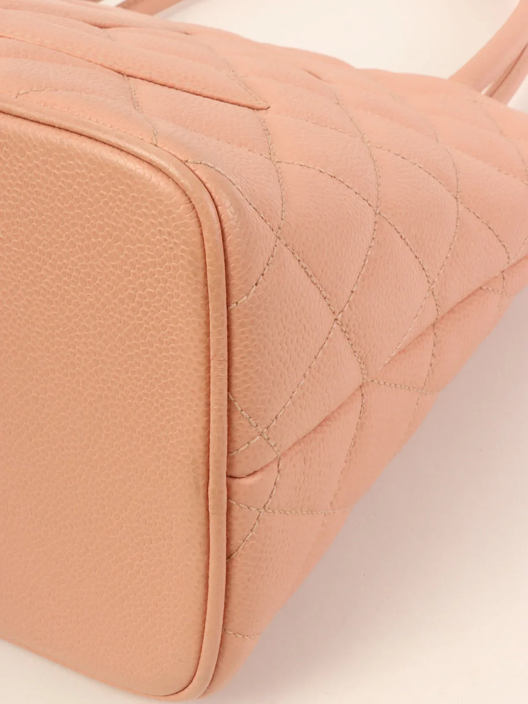 Chanel Around 2000 Made Caviar Skin Cc Mark Stitch Revival Tote Bag Pink
