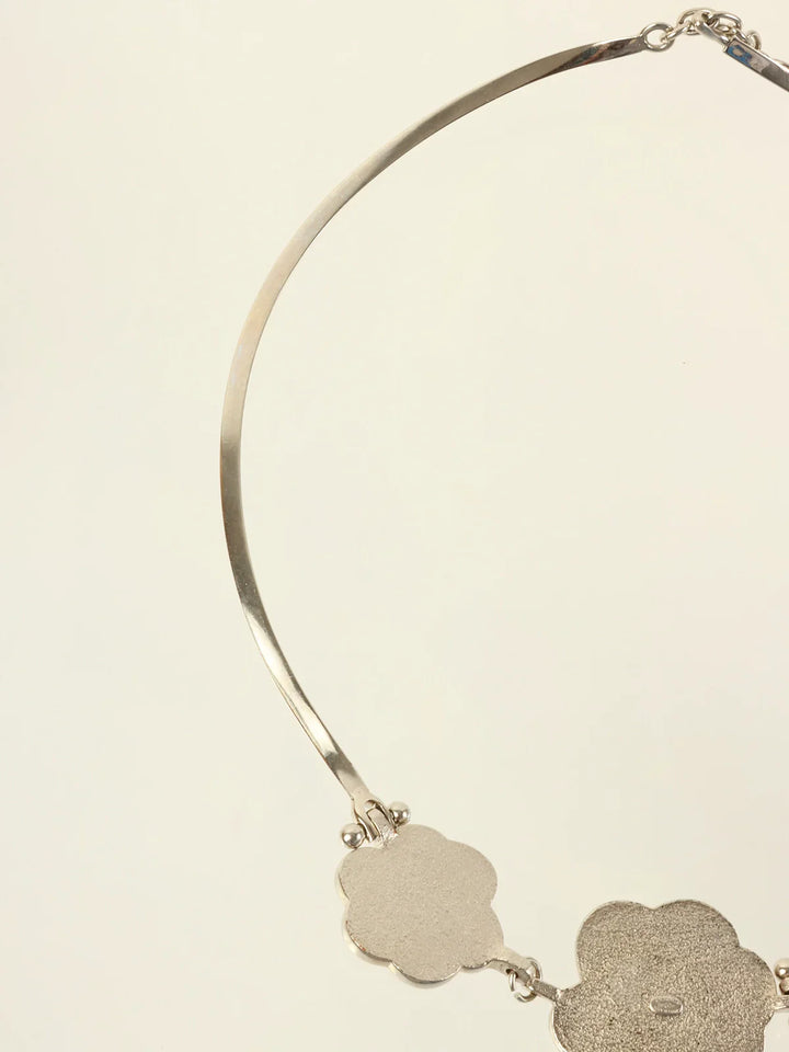 Chanel 1998 Made Camellia Choker Silver/Black