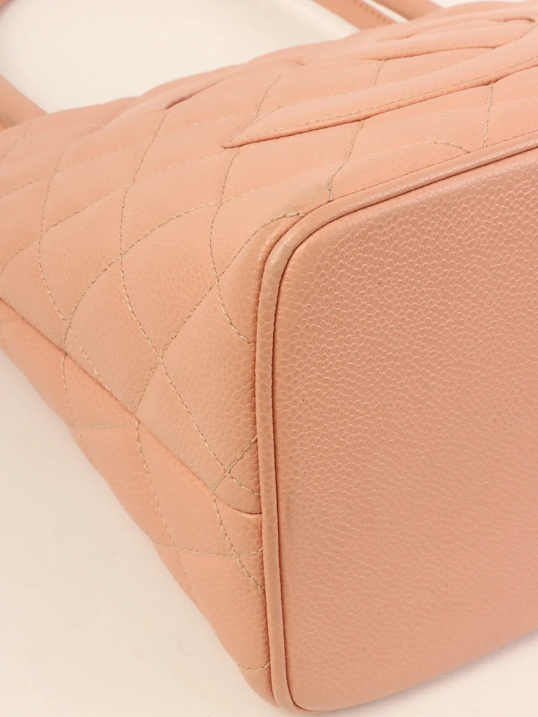 Chanel Around 2000 Made Caviar Skin Cc Mark Stitch Revival Tote Bag Pink