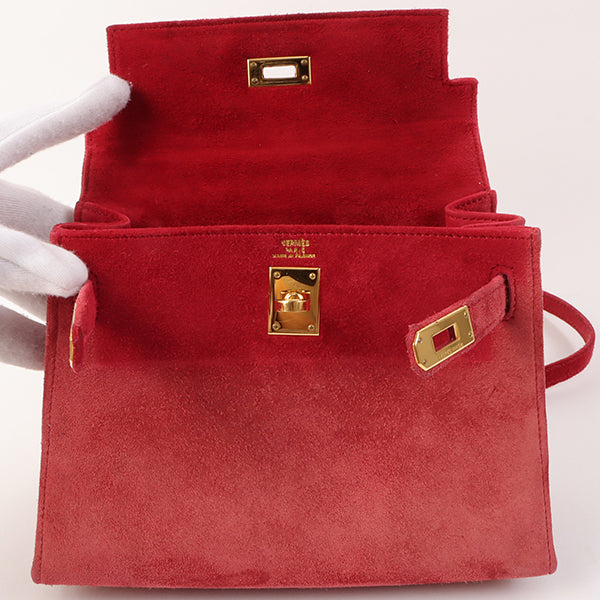 Top quality Hermes 1998 Made Debris Mini Kelly Bag Rouge Grenat