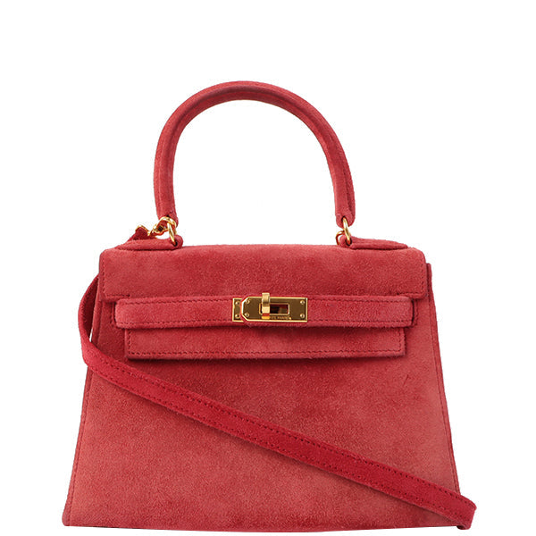 Top quality Hermes 1998 Made Debris Mini Kelly Bag Rouge Grenat