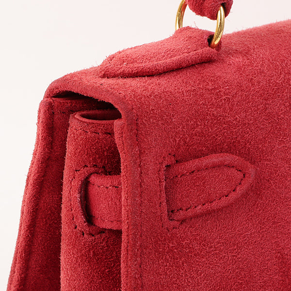 Top quality Hermes 1998 Made Debris Mini Kelly Bag Rouge Grenat