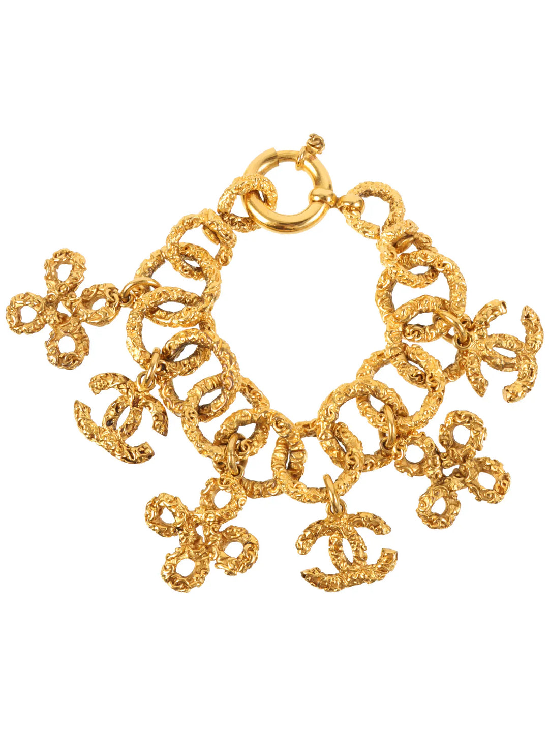 Top Quality Chanel Clover Cc Mark Charm Bracelet Gold