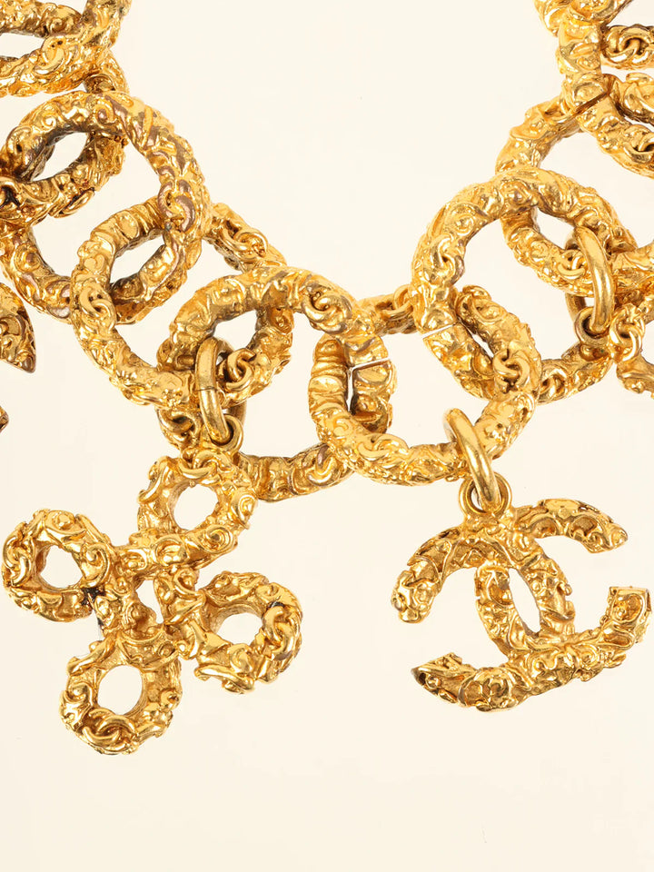Top Quality Chanel Clover Cc Mark Charm Bracelet Gold