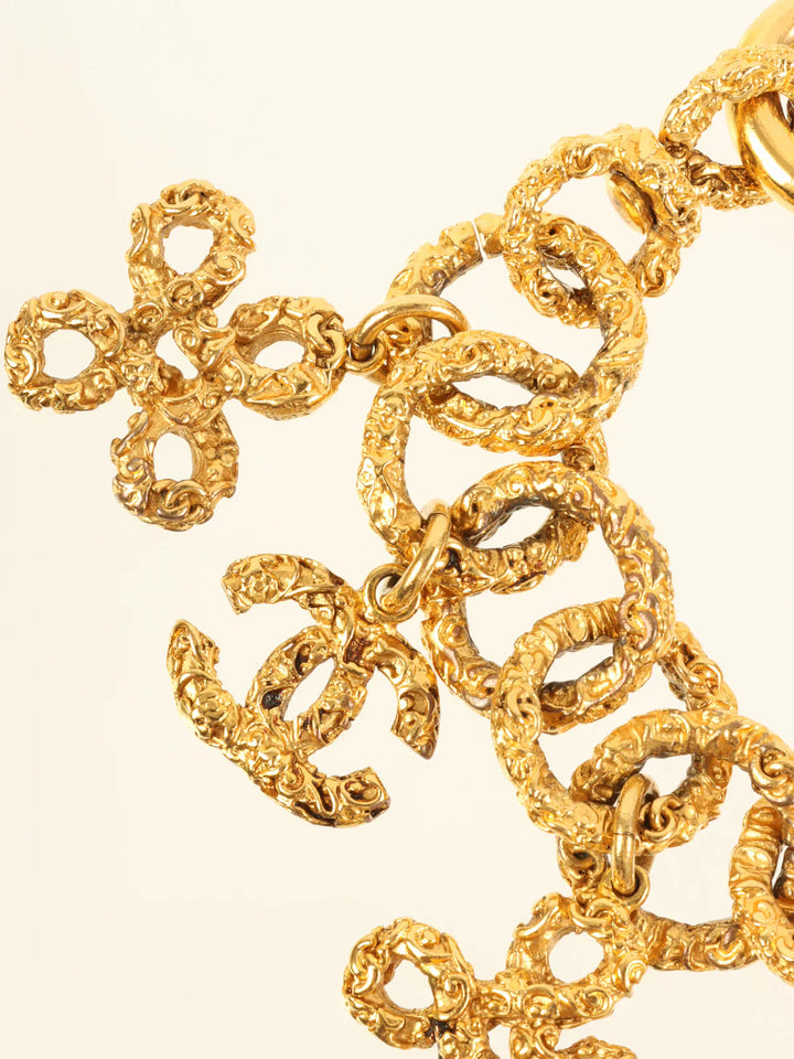 Top Quality Chanel Clover Cc Mark Charm Bracelet Gold