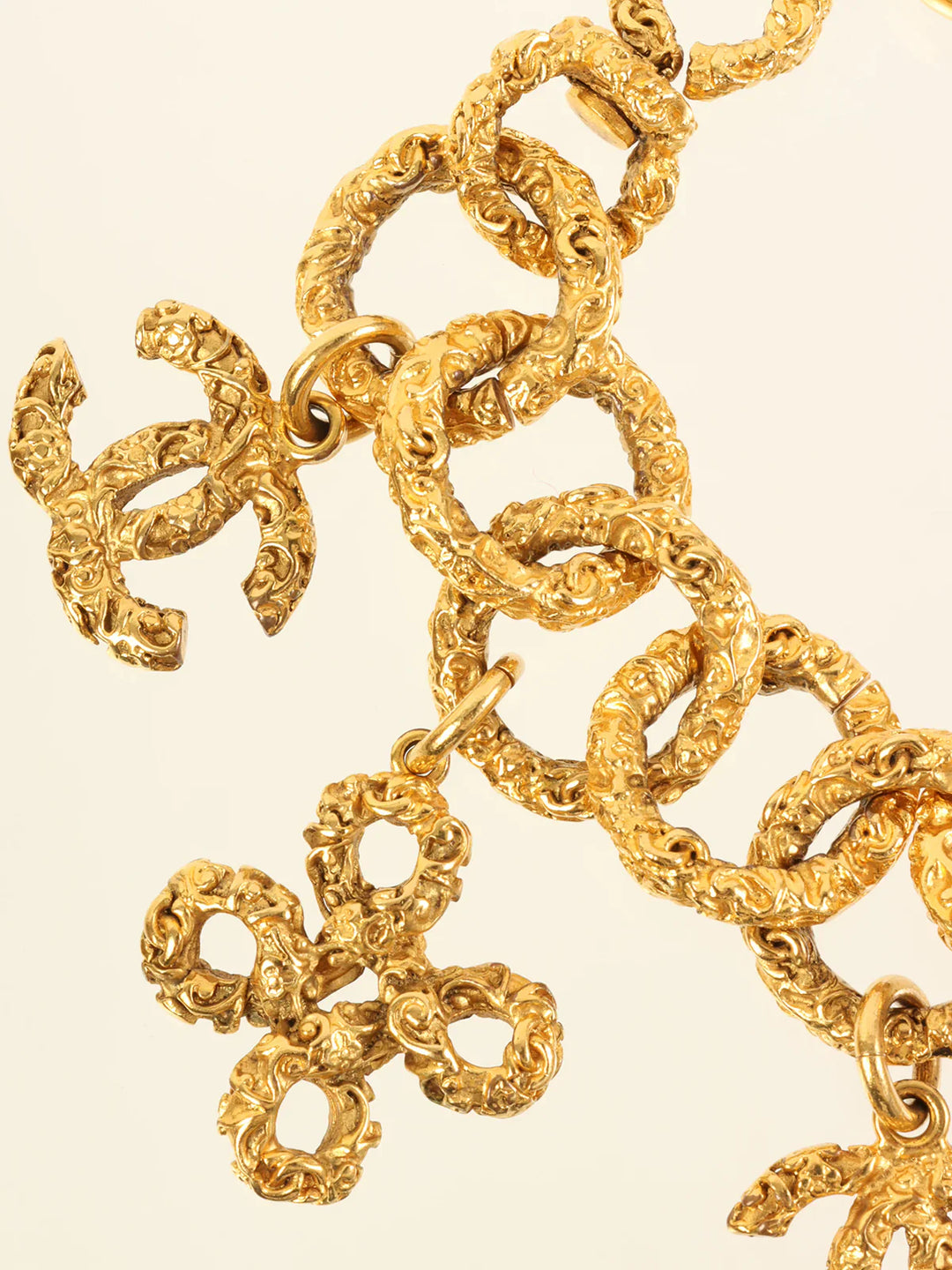 Top Quality Chanel Clover Cc Mark Charm Bracelet Gold