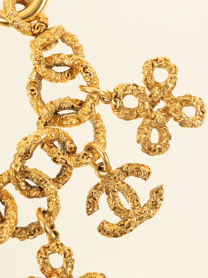 Top Quality Chanel Clover Cc Mark Charm Bracelet Gold