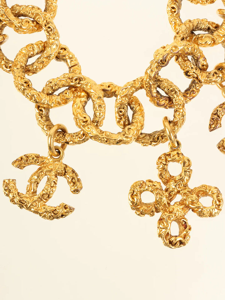 Top Quality Chanel Clover Cc Mark Charm Bracelet Gold