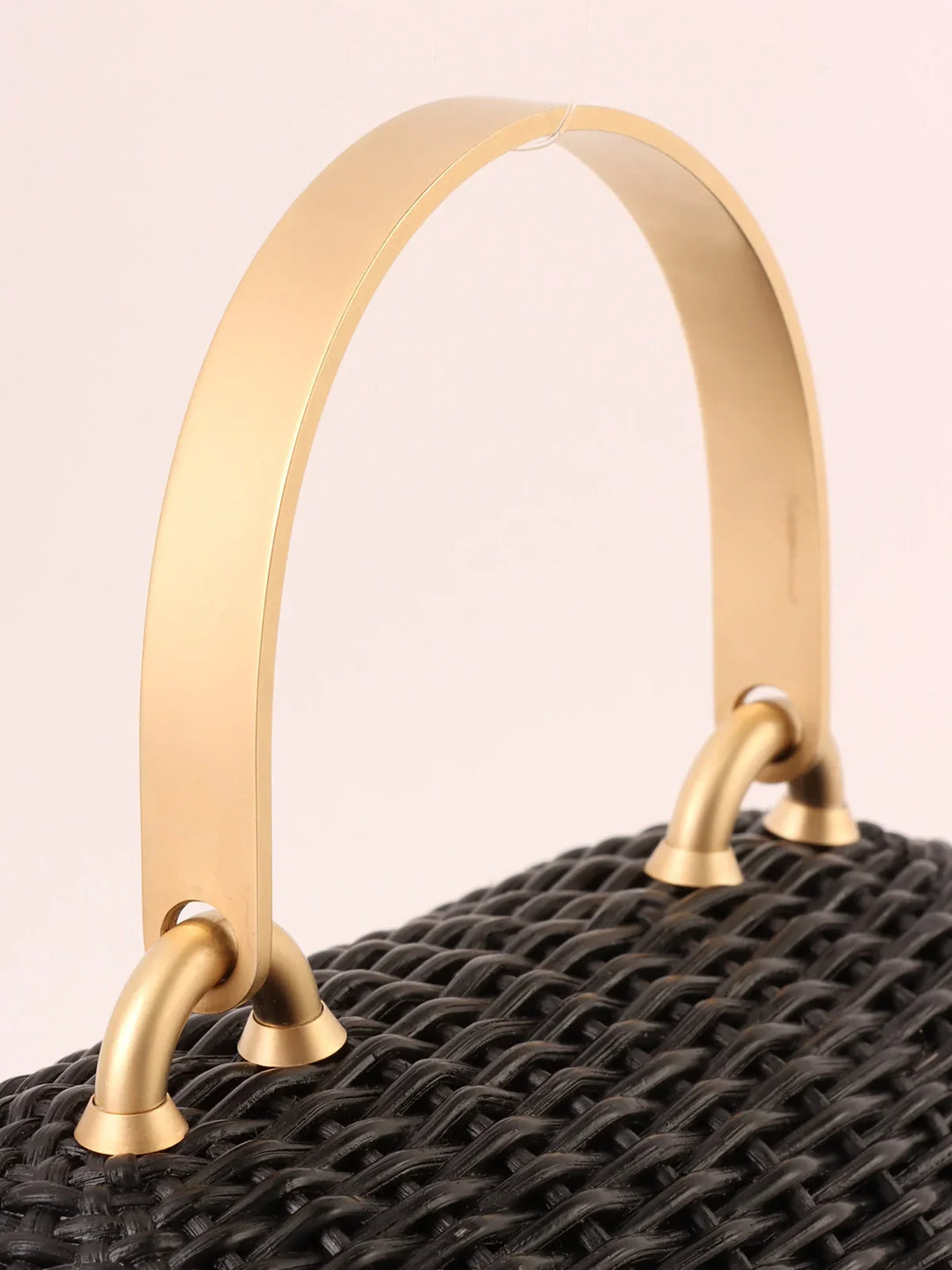 Chanel Around 2004 Made Straw Heart Cc Mark Plate 2Way Bag Black