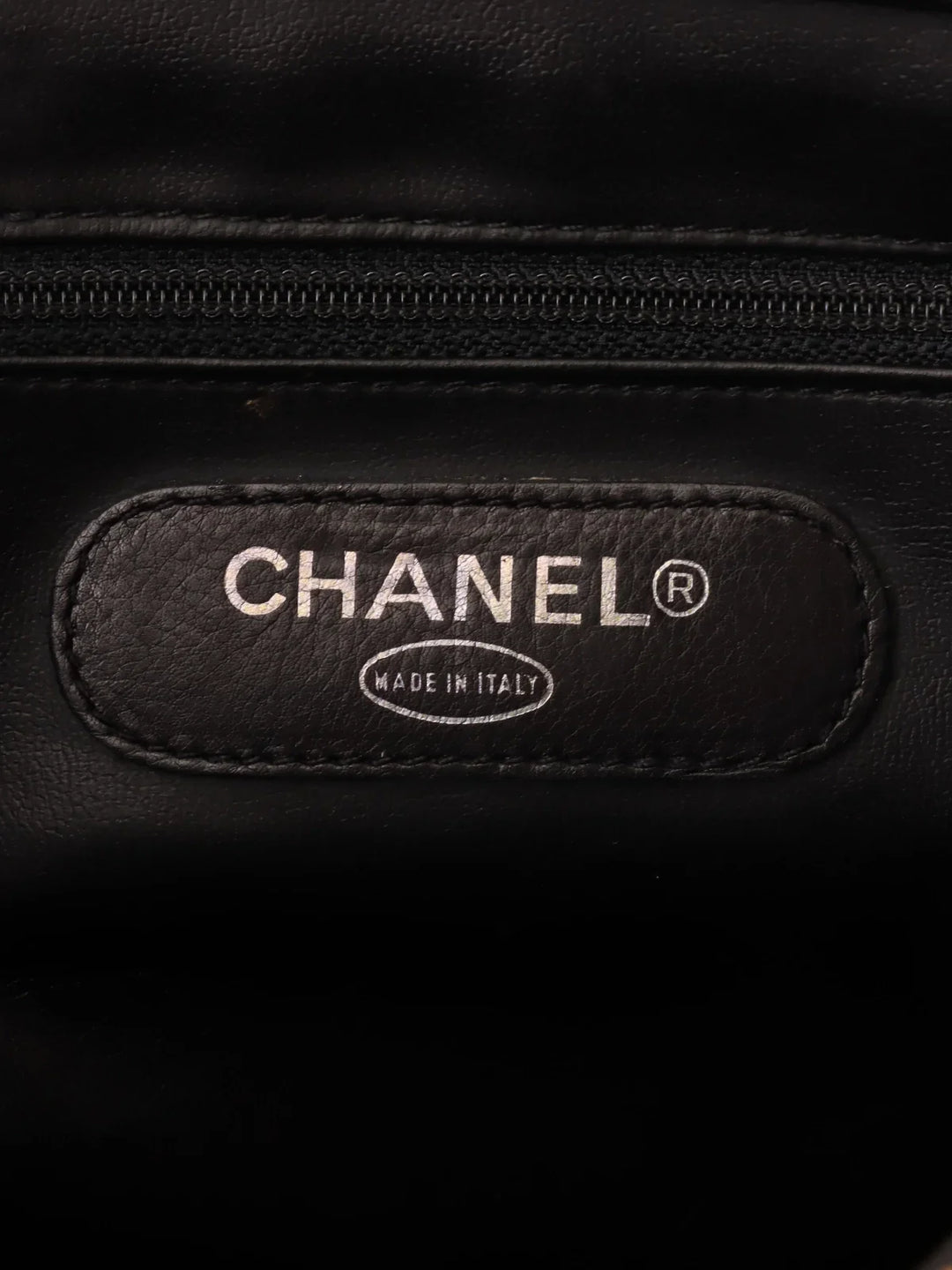 Chanel Around 1995 Made Bicolore Stitch Supermodel Black