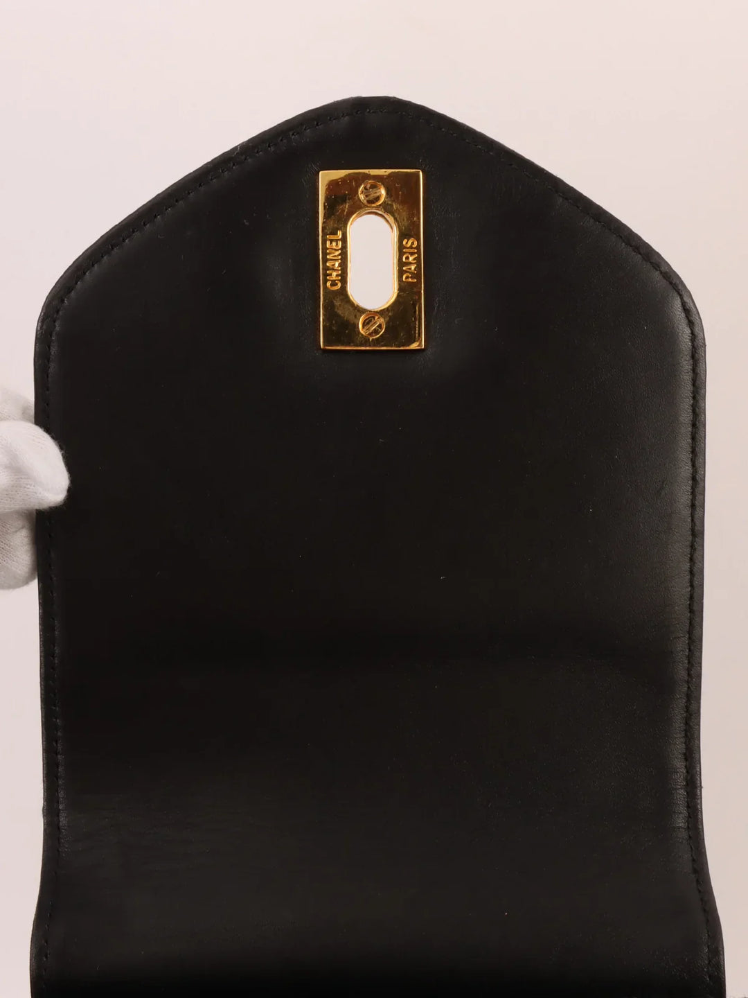 Chanel Around 1995 Made Bicolore Stitch Supermodel Black