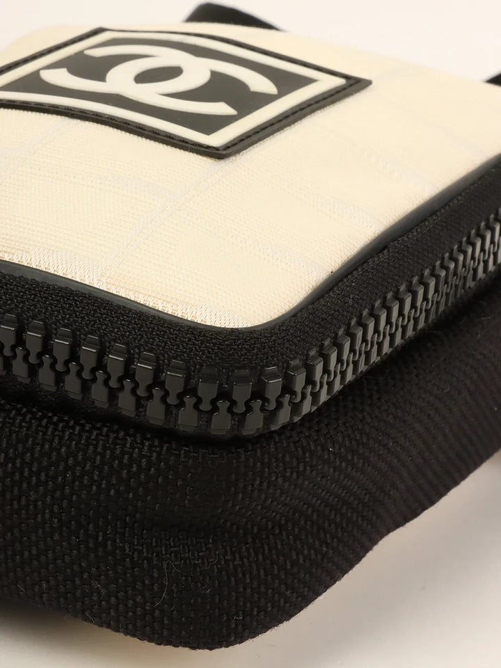 Chanel Around 2003 Made Sport Line Cc Mark Shoulder Bag Black/White