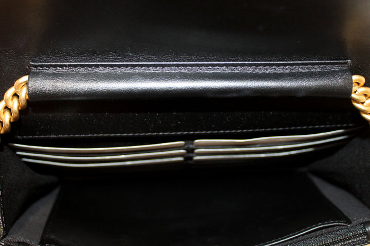 Top Quality Chanel Black Caviar Quilted Leather Boy Wallet On Chain WOC
