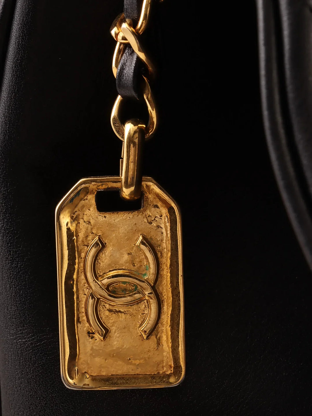 Chanel Around 1995 Made Bicolore Stitch Supermodel Black