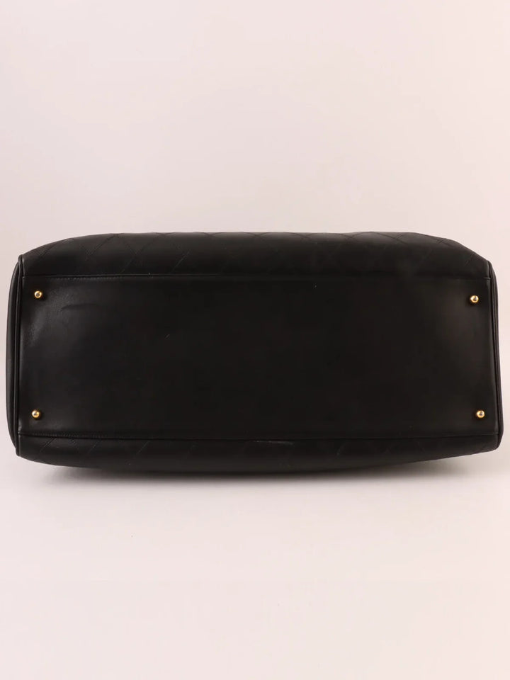 Chanel Around 1995 Made Bicolore Stitch Supermodel Black