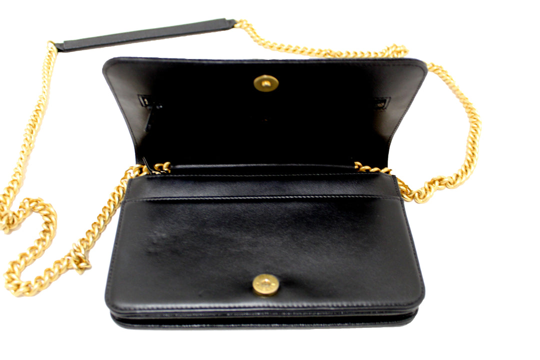 Top Quality Chanel Black Caviar Quilted Leather Boy Wallet On Chain WOC