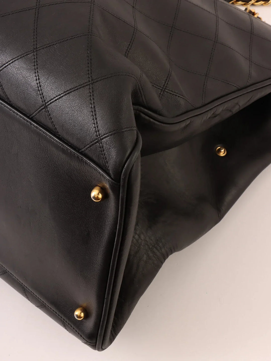 Chanel Around 1995 Made Bicolore Stitch Supermodel Black