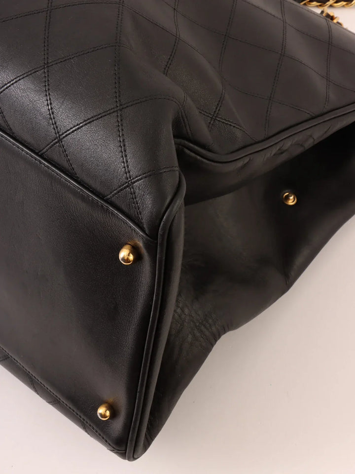 Chanel Around 1995 Made Bicolore Stitch Supermodel Black