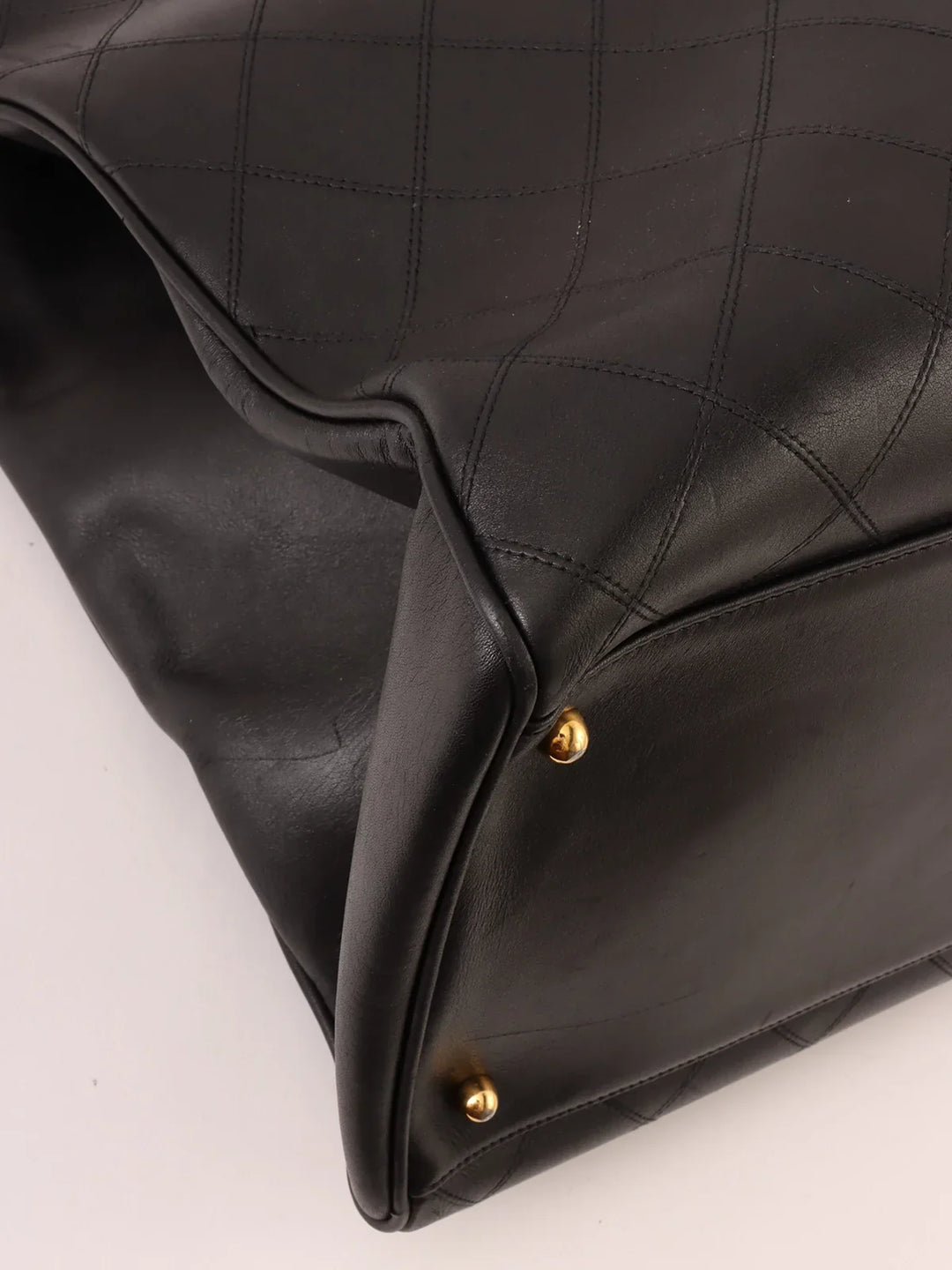 Chanel Around 1995 Made Bicolore Stitch Supermodel Black