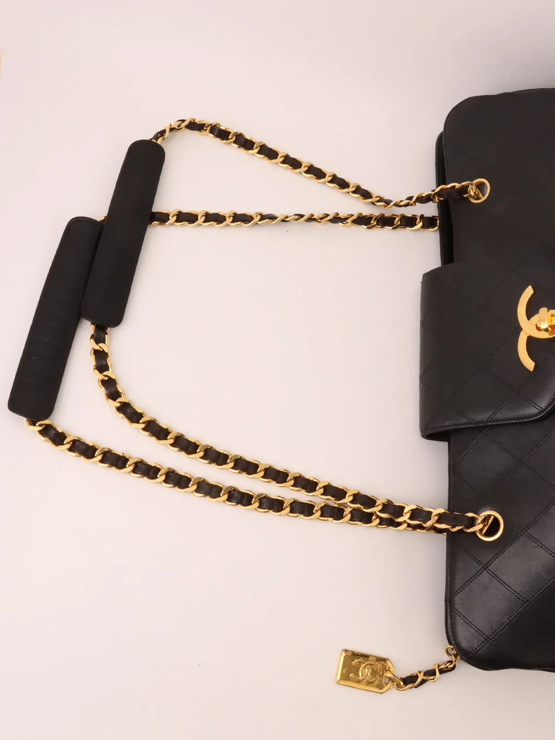 Chanel Around 1995 Made Bicolore Stitch Supermodel Black